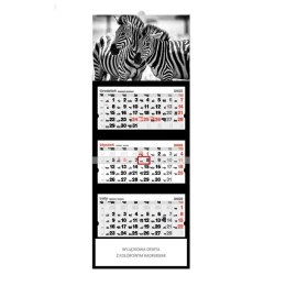 Kalendarz ścienny ZEBRY trójdzielne 320mm x 855mm Jotan (T61) Jotan