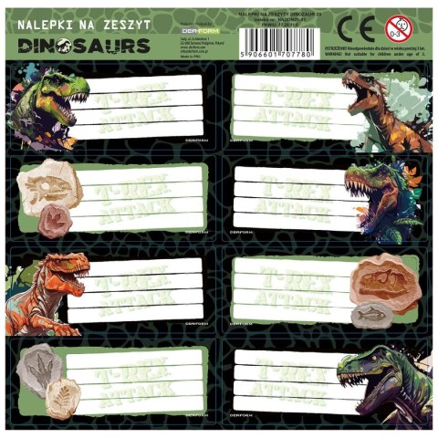 Naklejka na zeszyt Dinozaur Derform (NNZDN20) Derform