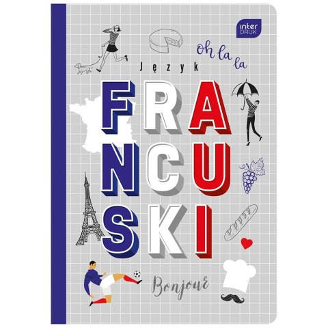 Zeszyt tematyczny j.francuski A5 60k. krata Interdruk (ZE60FRA) Interdruk