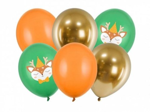 Balon gumowy jelonek mix 6szt. mix 300mm Partydeco (SB14P-317-000-6) Partydeco