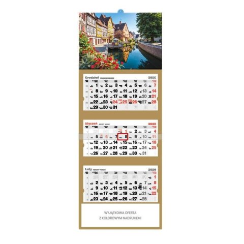 Kalendarz ścienny MALOWNICZY COLMAR TRÓJDZIELNY 320mm x 855mm Jotan (T48) Jotan