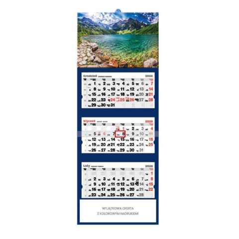 Kalendarz ścienny MORSKIE OKO trójdzielne 320mm x 855mm Jotan (T59) Jotan