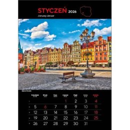 Kalendarz ścienny NAJ.MIASTA POLSKI 13 planszowe 315mm x 500mm Jotan (WP 119) Jotan