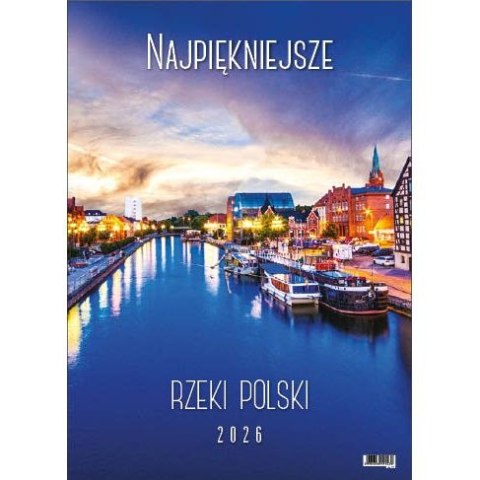 Kalendarz ścienny NAJPIĘKNIEJSZE RZEKI POLSKI 13 planszowe A3 330mm x 500mm Jotan (WP123) Jotan