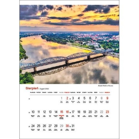 Kalendarz ścienny NAJPIĘKNIEJSZE RZEKI POLSKI 13 planszowe A3 330mm x 500mm Jotan (WP123) Jotan