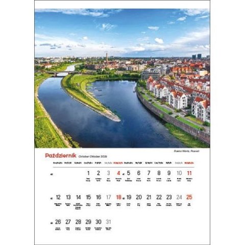 Kalendarz ścienny NAJPIĘKNIEJSZE RZEKI POLSKI 13 planszowe A3 330mm x 500mm Jotan (WP123) Jotan
