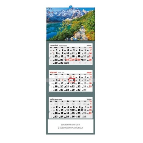 Kalendarz ścienny TATRY trójdzielne A3+ Jotan (T44) Jotan