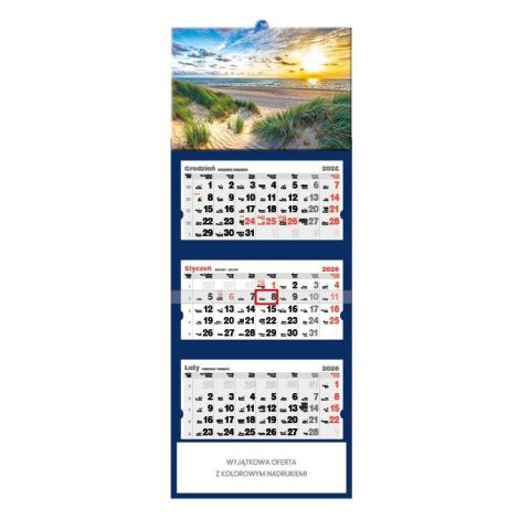Kalendarz ścienny Zachód słońca trójdzielne - 320mm x 855mm Jotan (T42) Jotan