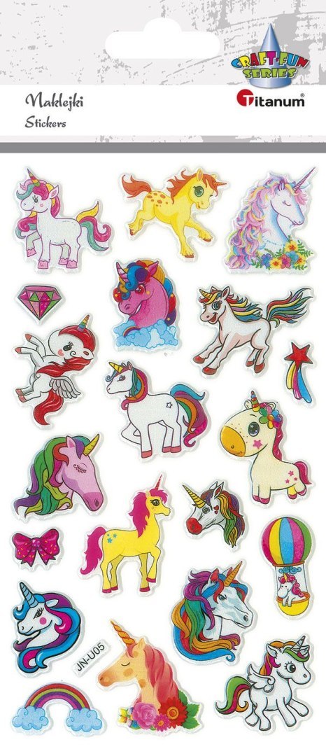 Naklejka (nalepka) Craft-Fun Series Jednorożce wypukłe Titanum (JN-U05) Titanum