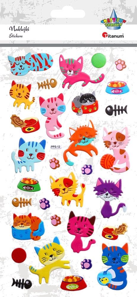 Naklejka (nalepka) Craft-Fun Series koty Titanum (PPS12) Titanum