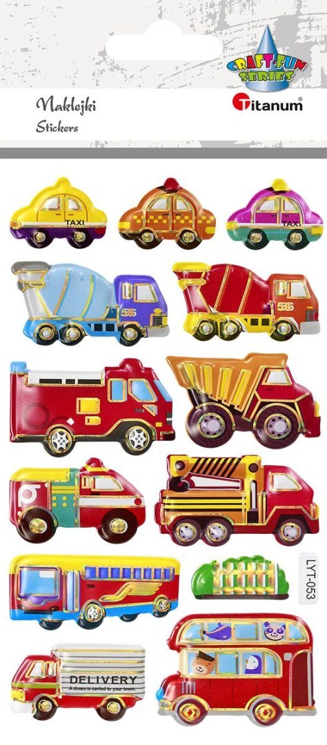 Naklejka (nalepka) Craft-Fun Series pojazdy miejskie wypukłe miękkie Titanum (LYT-053) Titanum