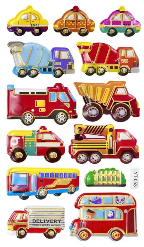 Naklejka (nalepka) Craft-Fun Series pojazdy miejskie wypukłe miękkie Titanum (LYT-053) Titanum