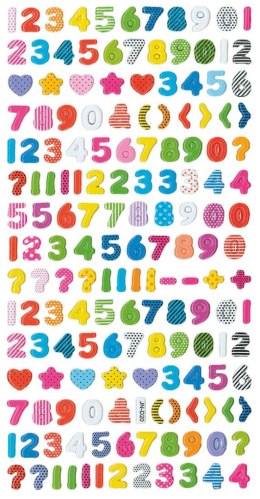 Naklejka (nalepka) Craft-Fun Series wypukła cyfry, znaki Titanum (JN-D20) Titanum