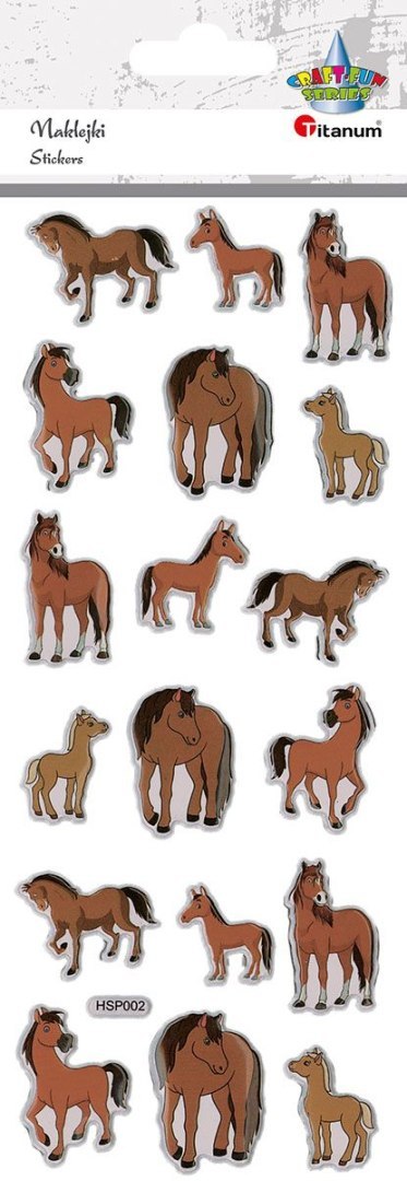 Naklejka (nalepka) Craft-Fun Series wypukła miękka konie kreskówkowe Titanum (HSP02) Titanum
