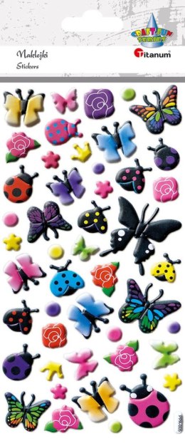 Naklejka (nalepka) Craft-Fun Series wypukła motyle, biedronki, kwiaty Titanum (PPA005) Titanum