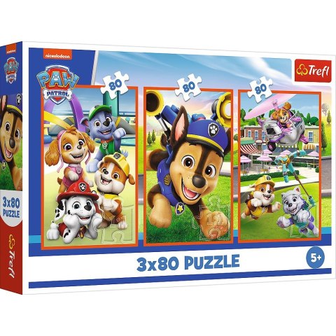Puzzle Paw Patrol Psia zgraja 3x80 el. Trefl (34886) Trefl