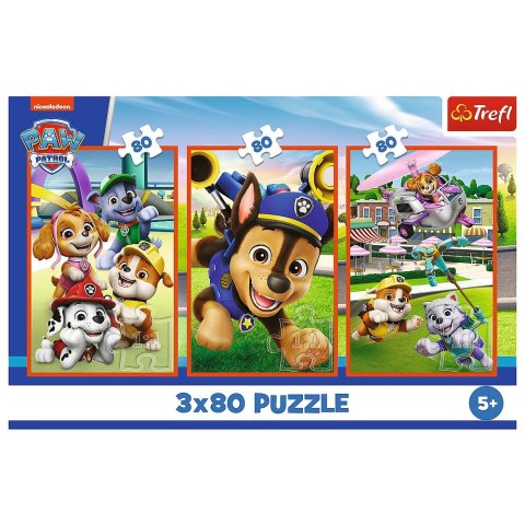 Puzzle Paw Patrol Psia zgraja 3x80 el. Trefl (34886) Trefl