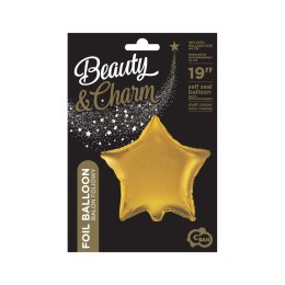 Balon foliowy Gwiazda złota matowa 19 cali 19cal Godan (HS-G19ZM) Godan