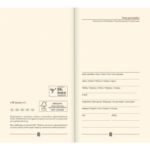 Kalendarz książkowy (terminarz) A6 Lucrum (TS11) Lucrum