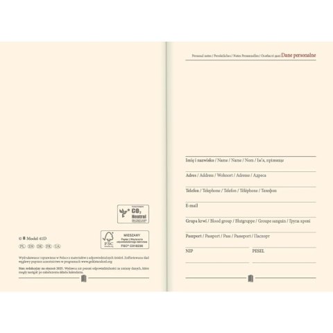 Kalendarz książkowy (terminarz) WYCINANKA B6 Lucrum (41DS) Lucrum