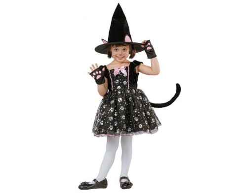 Kostium Kotek Czarownica (kapelusz, sukienka z ogonem, rękawiczki), rozm. 92/104 cm Godan (SL-CW92) Godan