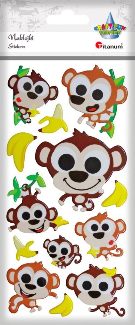 Naklejka (nalepka) Craft-Fun Series Małpki wypukłe miękkie Titanum (SWP-2413) Titanum
