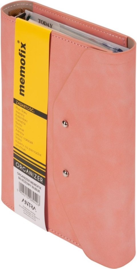 Organizer NABUK MEMOFIX różowy [mm:] 145x100 Antra (B6) Antra