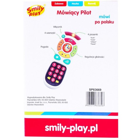 Zabawka dźwiękowa pilot tv z muzyką i światłem Smily Play (SP83669) Smily Play