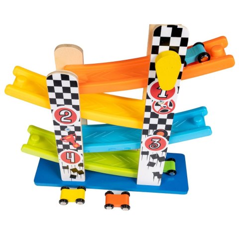 Zabawka edukacyjna drewniana zjeżdżalnia z autami Smily Play (AC6653) Smily Play
