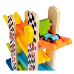 Zabawka edukacyjna drewniana zjeżdżalnia z autami Smily Play (AC6653) Smily Play