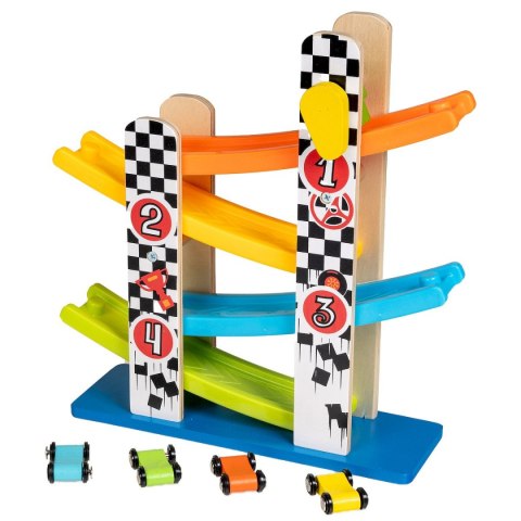 Zabawka edukacyjna drewniana zjeżdżalnia z autami Smily Play (AC6653) Smily Play