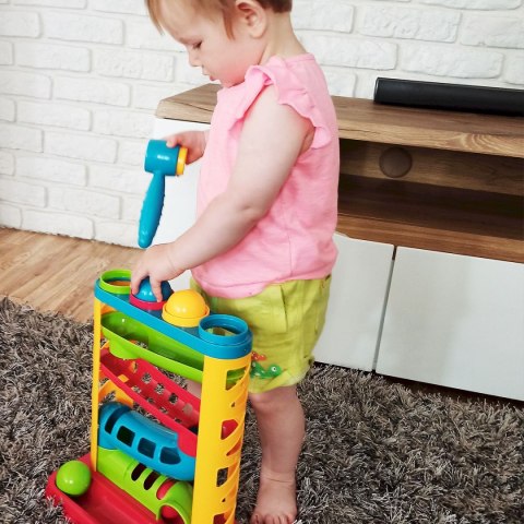 Zabawka edukacyjna zjeżdżalnia z piłeczkami i młotkiem Smily Play (SP82932) Smily Play