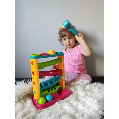 Zabawka edukacyjna zjeżdżalnia z piłeczkami i młotkiem Smily Play (SP82932) Smily Play