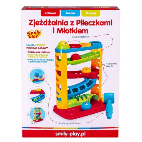 Zabawka edukacyjna zjeżdżalnia z piłeczkami i młotkiem Smily Play (SP82932) Smily Play