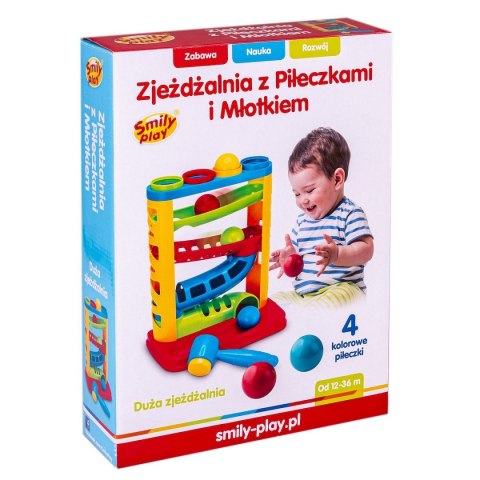 Zabawka edukacyjna zjeżdżalnia z piłeczkami i młotkiem Smily Play (SP82932) Smily Play