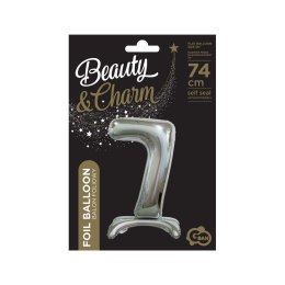 Balon gumowy Beauty&Charm cyfra stojąca srebrna srebrny Godan (BC-ASS7) Godan