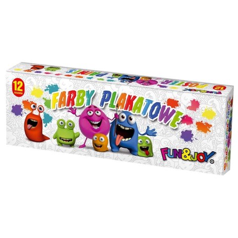 Farby plakatowe kolor: mix 20ml 12 kolor. Fun&Joy (FJ-012) Fun&Joy