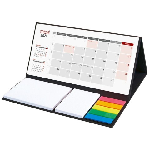 Kalendarz biurkowy MAXI biurkowy z notesem 204mm x 99mm Wydawnictwo Wokół Nas (KB 064 B CZARNY) Wydawnictwo Wokół Nas