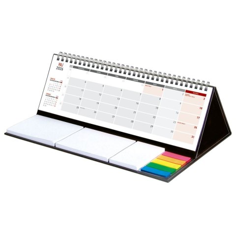 Kalendarz biurkowy MAXI biurkowy z notesem,SPIRALOWANY 315mm x 192mm Wydawnictwo Wokół Nas (KB 053 B CZARNY) Wydawnictwo Wokół Nas