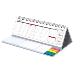 Kalendarz biurkowy TYGODNIOWY MAXI biurkowy z notesem,SPIRALOWANY 305mm x 100mm Wydawnictwo Wokół Nas (KB 042 B SZARY) Wydawnictwo Wokół Nas