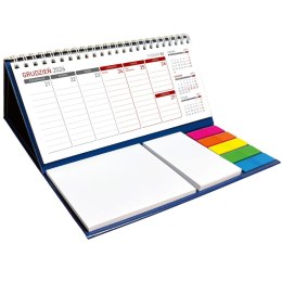 Kalendarz biurkowy tygodniowy MAXI biurkowy z notesem, spiralowany 210mm x 110mm Wydawnictwo Wokół Nas (KB 044 B granatowy) Wydawnictwo Wokół Nas