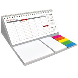 Kalendarz biurkowy tygodniowy MAXI biurkowy z notesem, spiralowany 210mm x 110mm Wydawnictwo Wokół Nas (KB 044 B szary) Wydawnictwo Wokół Nas