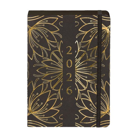 Kalendarz książkowy (terminarz) 2026 KRAFT DNS A5 Antra (KWIATY) Antra