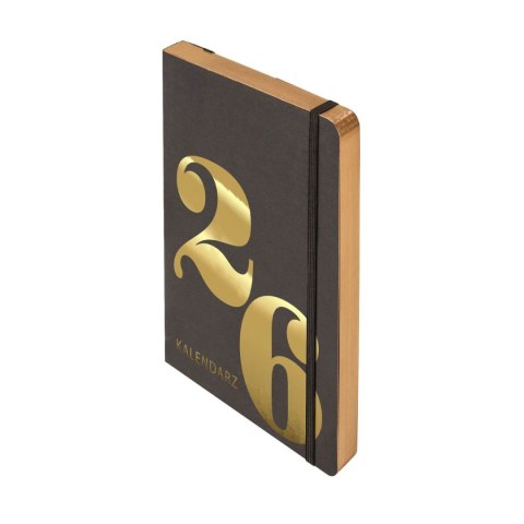 Kalendarz książkowy (terminarz) 2026 KRAFT DNS A5 Antra (ZŁOTY) Antra