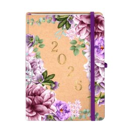 Kalendarz książkowy (terminarz) 2026 KRAFT TNS A5 Antra (LILIE) Antra