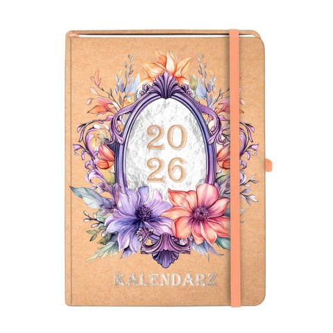 Kalendarz książkowy (terminarz) 2026 KRAFT TNS A5 Antra (LUSTRO) Antra