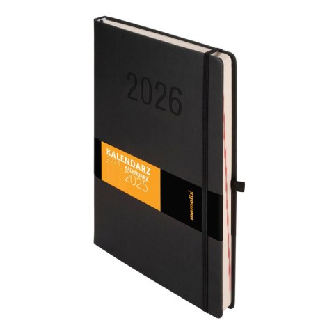 Kalendarz książkowy (terminarz) 2026 MEMOFIX DNS A4 Antra (CZARNY) Antra