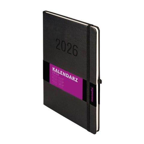 Kalendarz książkowy (terminarz) 2026 MEMOFIX TDW B5 Antra (CZARNY) Antra