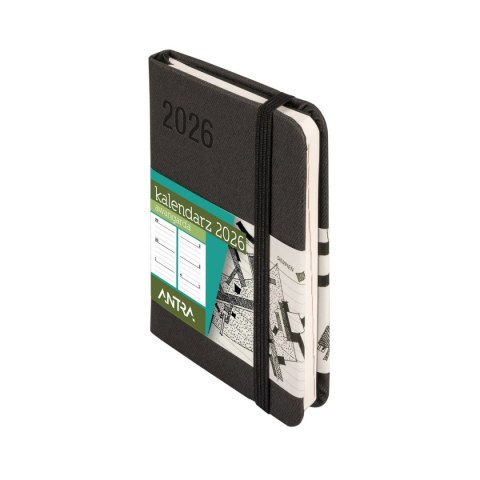 Kalendarz książkowy (terminarz) CZARNY AVANGARDA A7 Antra (2026) Antra