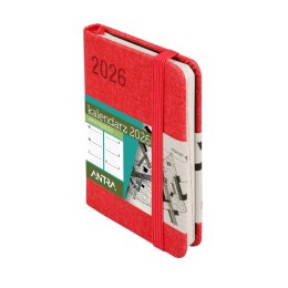 Kalendarz książkowy (terminarz) CZERWONY AVANGARDA A7 Antra (2026) Antra